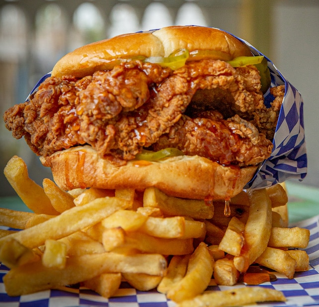 chicken-sandwich-fries fried chicken sandwich with fries