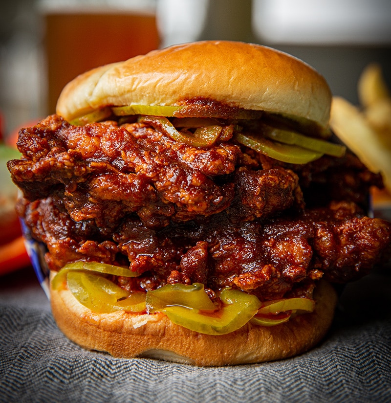 hot-chicken-sandwich Hot chicken sandwich up close